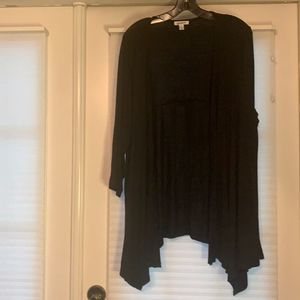 Black Cover Up Long Duster Top 3X
